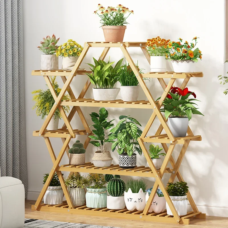 

Balcony Floor Type Plant Shelves Solid Wood Flower Shelf Indoor Multilayer Plant Shelves Outdoors Garden Furniture Soporte FYPS