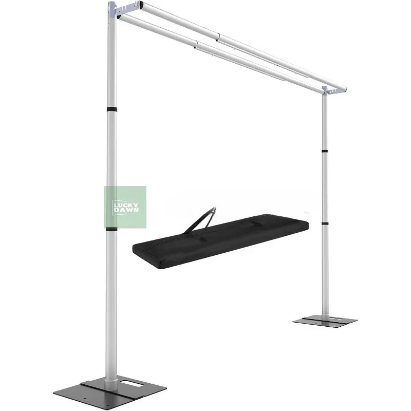 10ftx10ft Double Crossbar Pipe and Drape Backdrop Stand Kit, Heavy Duty Backdrop Stand, Adjustable Metal Background