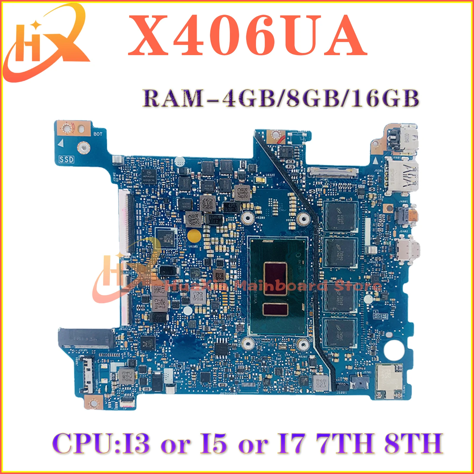 placa mae do portatil para asus x406u x406ua s406ua k406ua v406ua x406uar y406ua x406uas i3 i5 i7 8o 7o 4gb 8gb ram 01