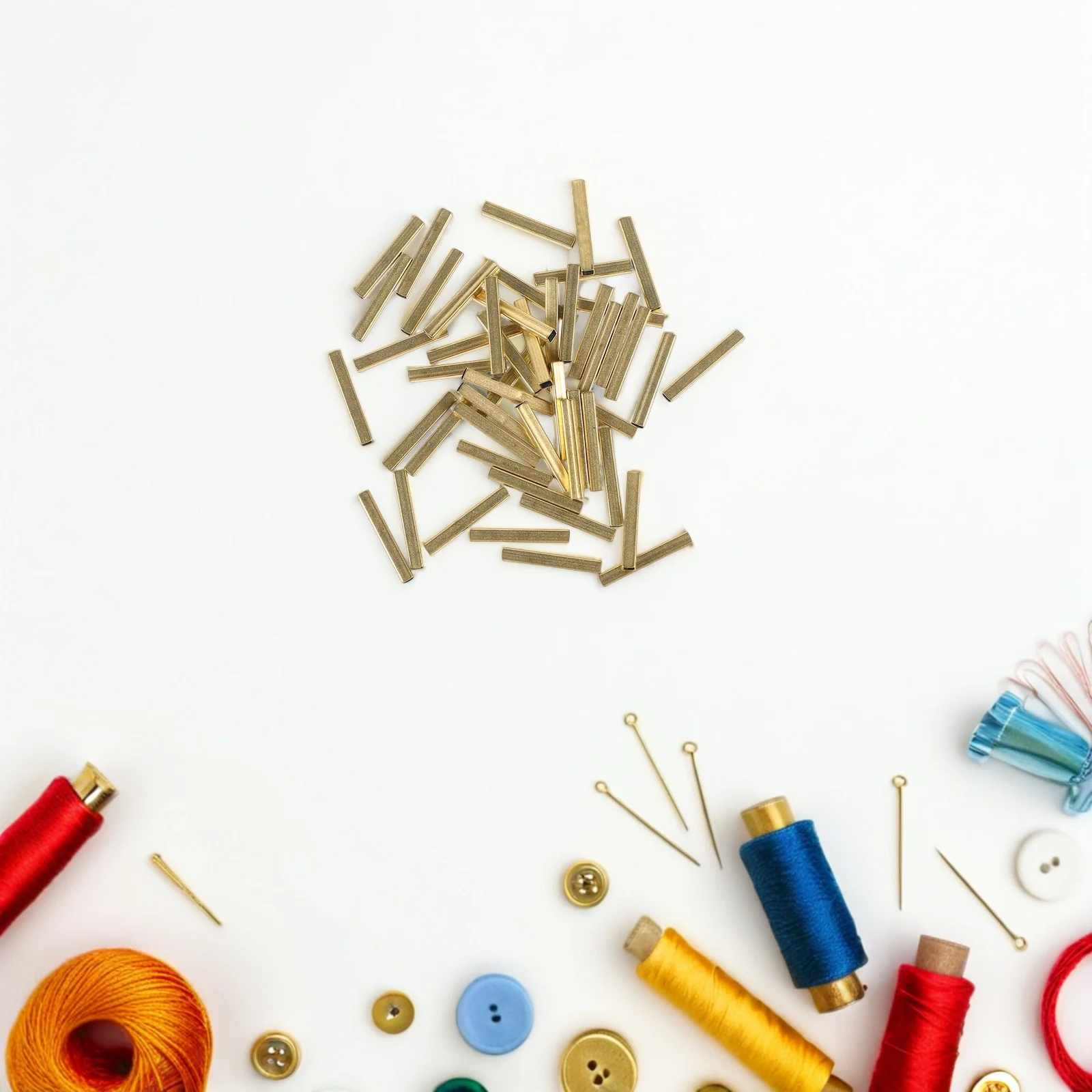 

100pcs Copper Tube Accessories Hollow Square Brass Beads for Jewelry Making Bulk Pack Craft Supplies Bracelets Necklaces