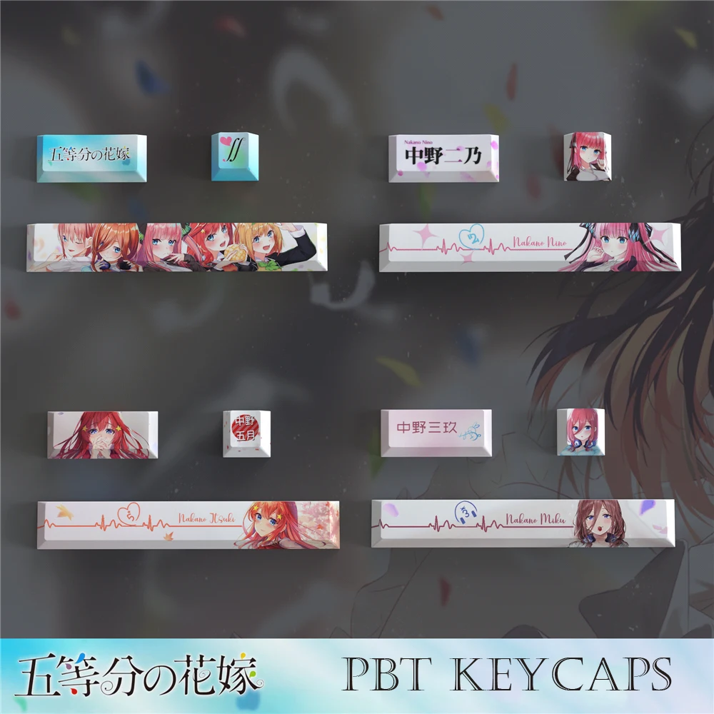 PBT Anime Keycaps DIY Spacebar Supplement key Caps Custom Anime Character Cherry Profile Keycaps for Mechanical Keyboard