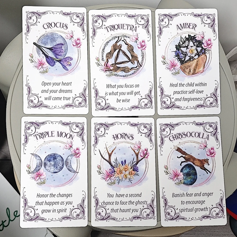 Ostara Oracle Deck 20 ชิ้นการ์ด Oracle, ดาดฟ้าแท่นบูชาสร้างแรงบันดาลใจ 12*7 ซม. เพื่อรับข้อความทาง Ilahi