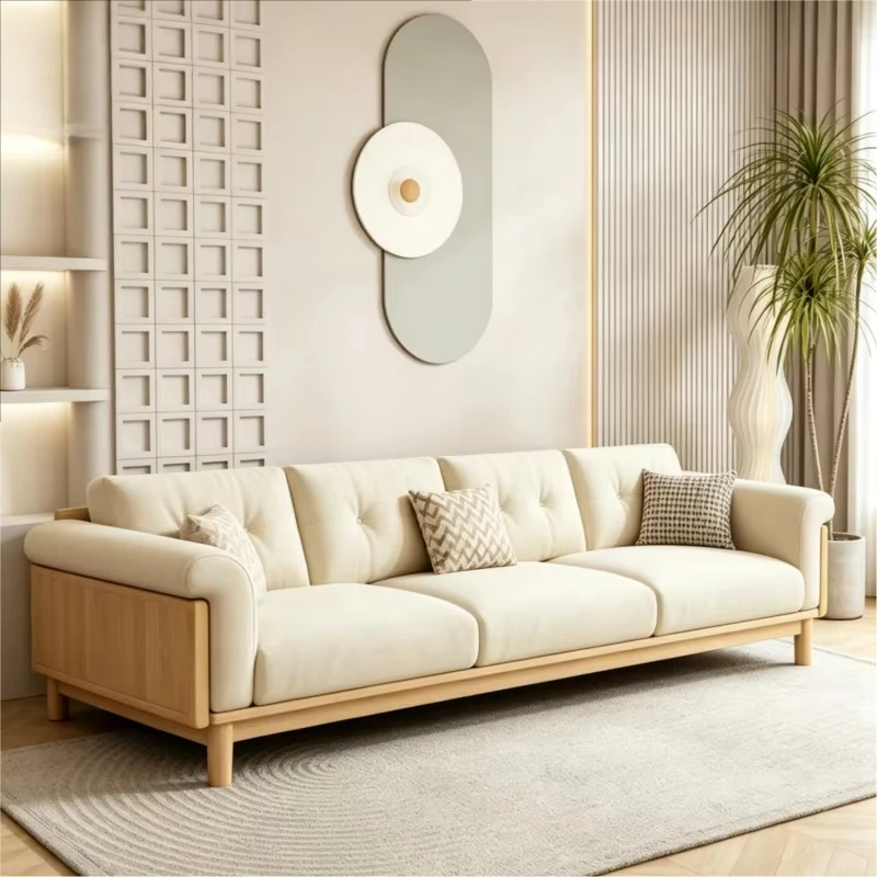 Modern sofa, new fashion living room furniture, wooden upholstered sofa