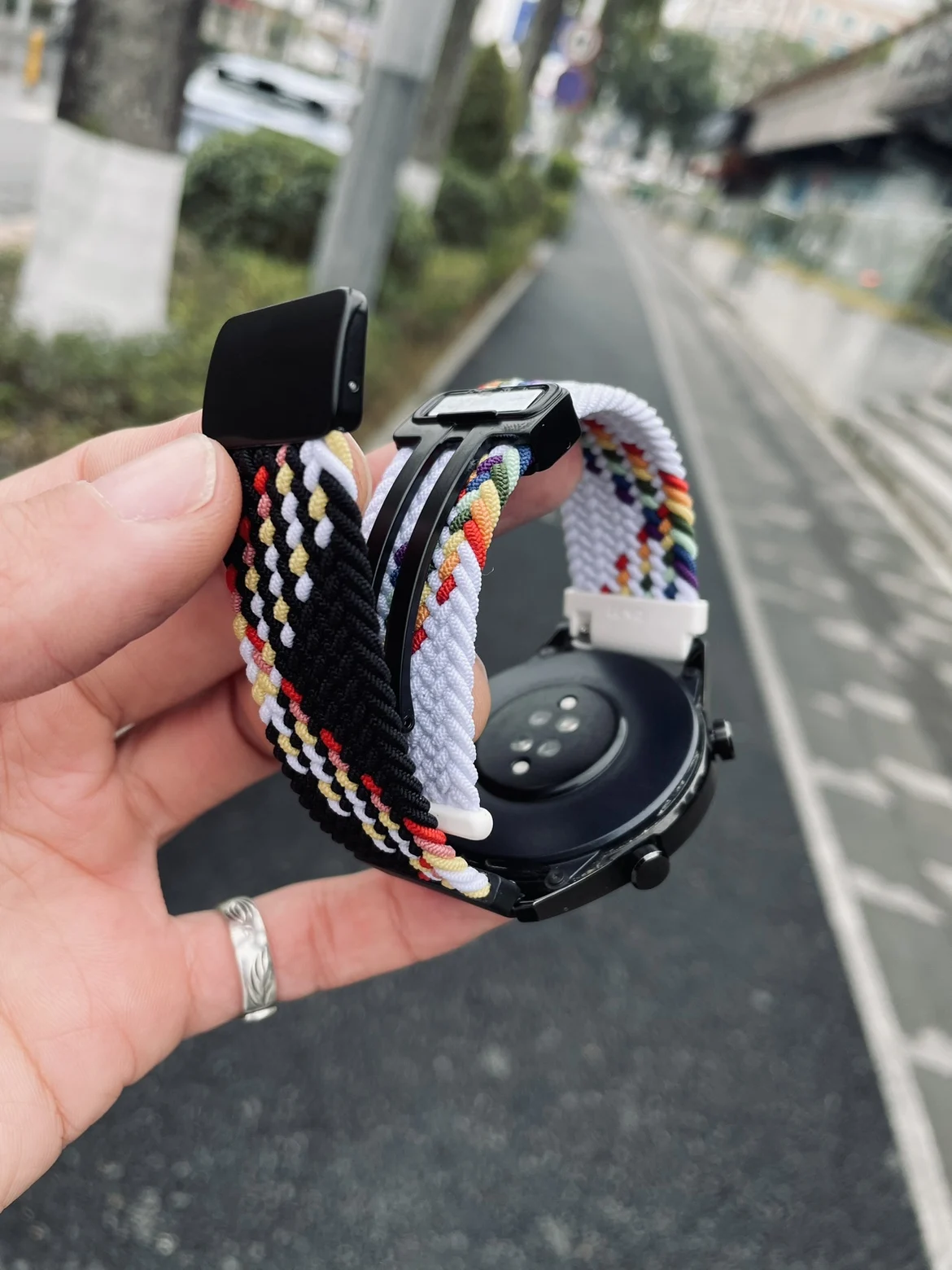 Kaker tejido a juego de colores adecuado para Huawei watch GT4 correa GT3pro Xiaomi oppo hebilla magnética watch3 tide