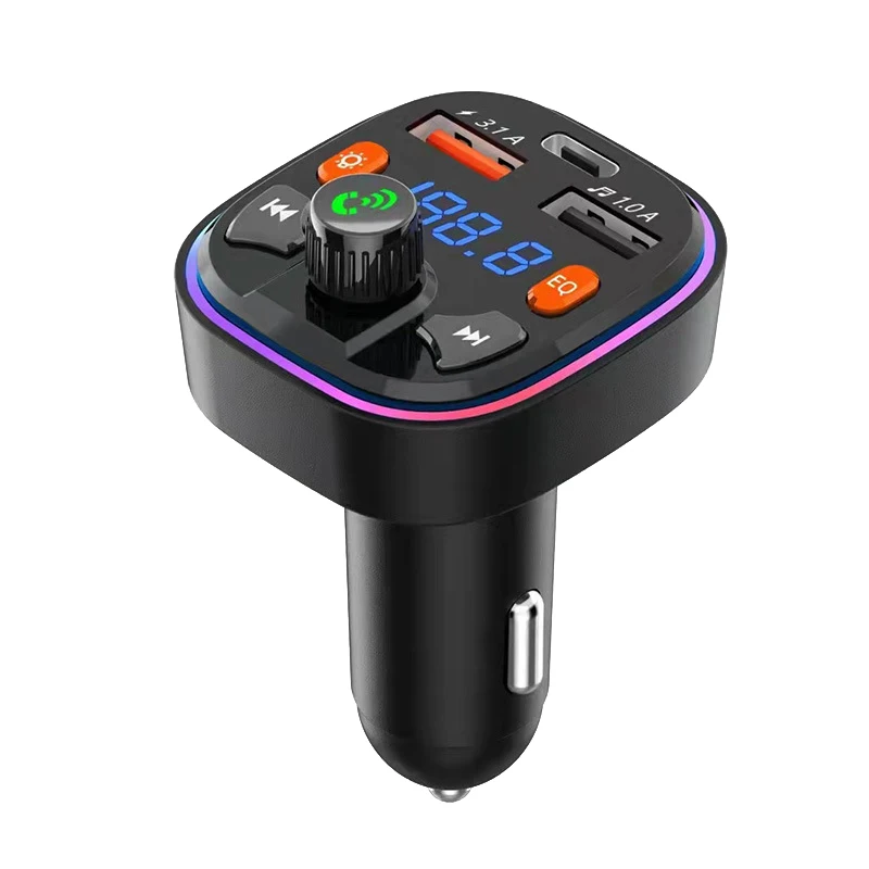 Car Charger True 3.1A Dual USB Port PD FastCharging MP3 Music TF Card U Disk AUX Player
