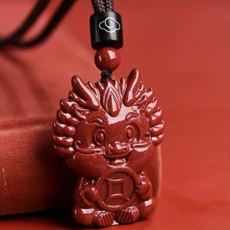 New men's fashion cinnabar pendant, popular daily simplicity and versatility