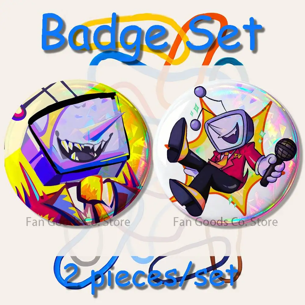 D-Deltarune Tenna Broschen für Rucksack-Accessoires, 25, 32, 44, 58, 75 mm, runde Emaille-Pins, 2-teiliges Set, Cartoon-Anime-Abzeichen – Detail 9