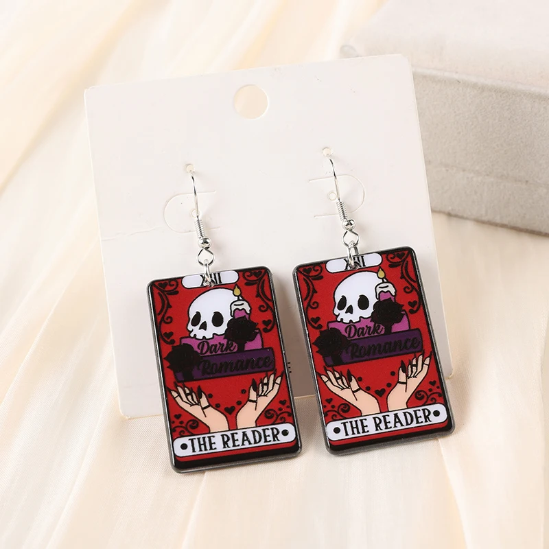 1Pair Reader Tarot Drop Earring  Acrylic Spicy For Woman Girl Holiday Birthday Gift image 2