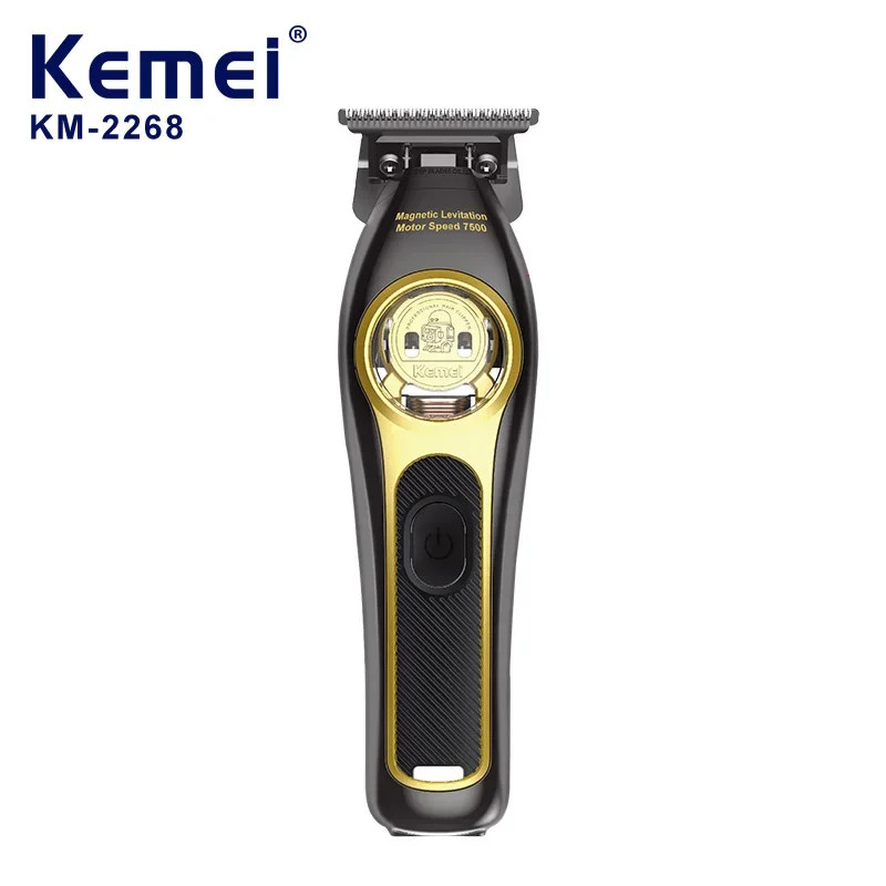 

Kemei KM-2268 Профессиональная машинка для стрижки волос для салона, перезаряжаемая от USB, лезвие DLC, мужской триммер для профессионального использования.