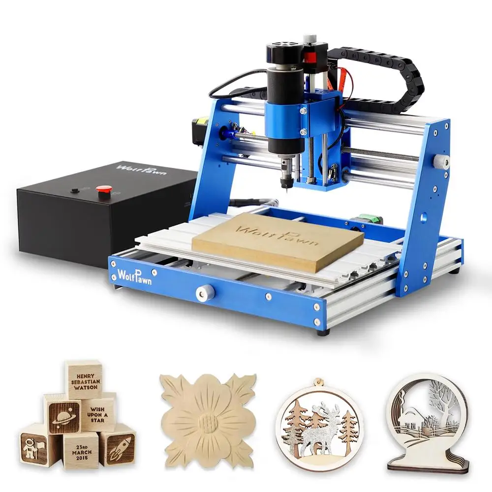 500W CNC Router Machine All Metal Structure 3 Aixs CNC Engraving with Emergency Stop Button Limit Switches Wood Easy Assembly &