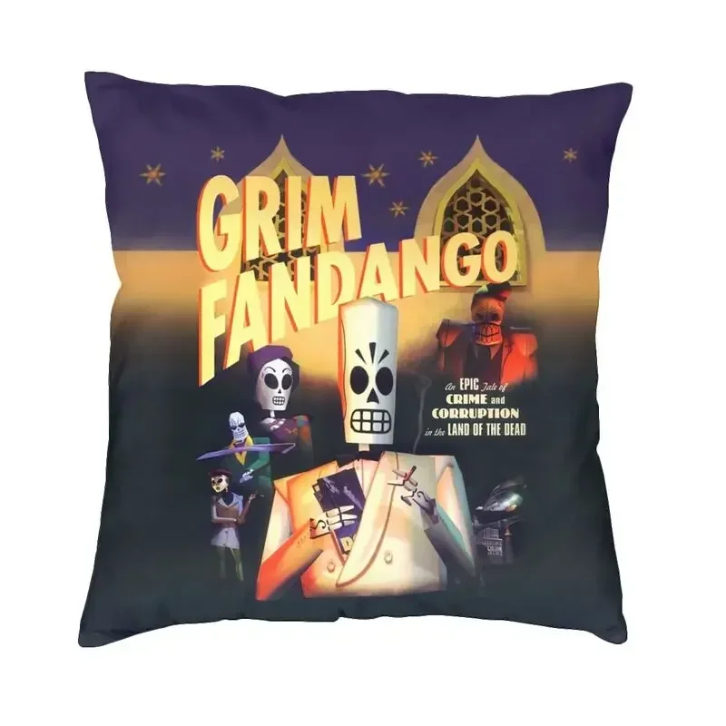 Grim Fandango Square Pillow Case Decoration Monkey Island Cushion Cover Throw Pillow for Sofa Double-sided Printing