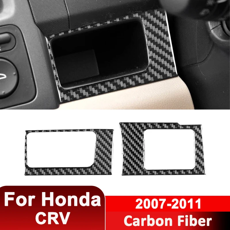 

For Honda CRV 2007-2011 Carbon Fiber Car Door Left Right Air Outlet Vent Protective Frame Decorative Sticker Interior Parts