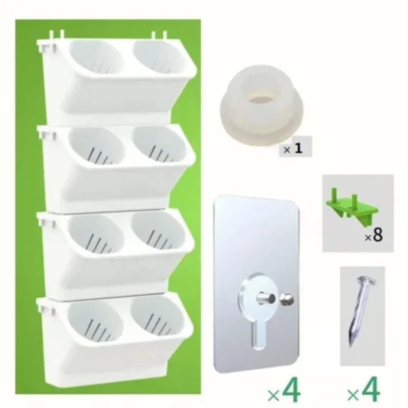Balcony Plant Wall PP PLASTIC Wall-mounted Flowerpot Shopping Mall Wall Greening Decoration Multilayer Green Plant Flowerpots