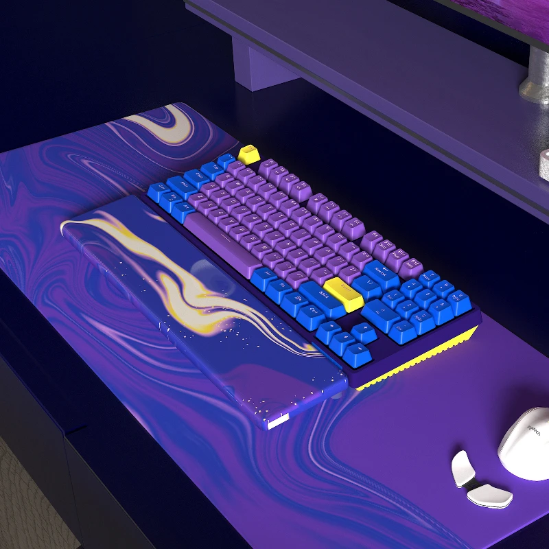 Vaporwave sandaran tangan Resin baru sandaran pergelangan tangan Keyboard mekanik kustom Rendering kerajinan acak Texture15 hari periode konstruksi