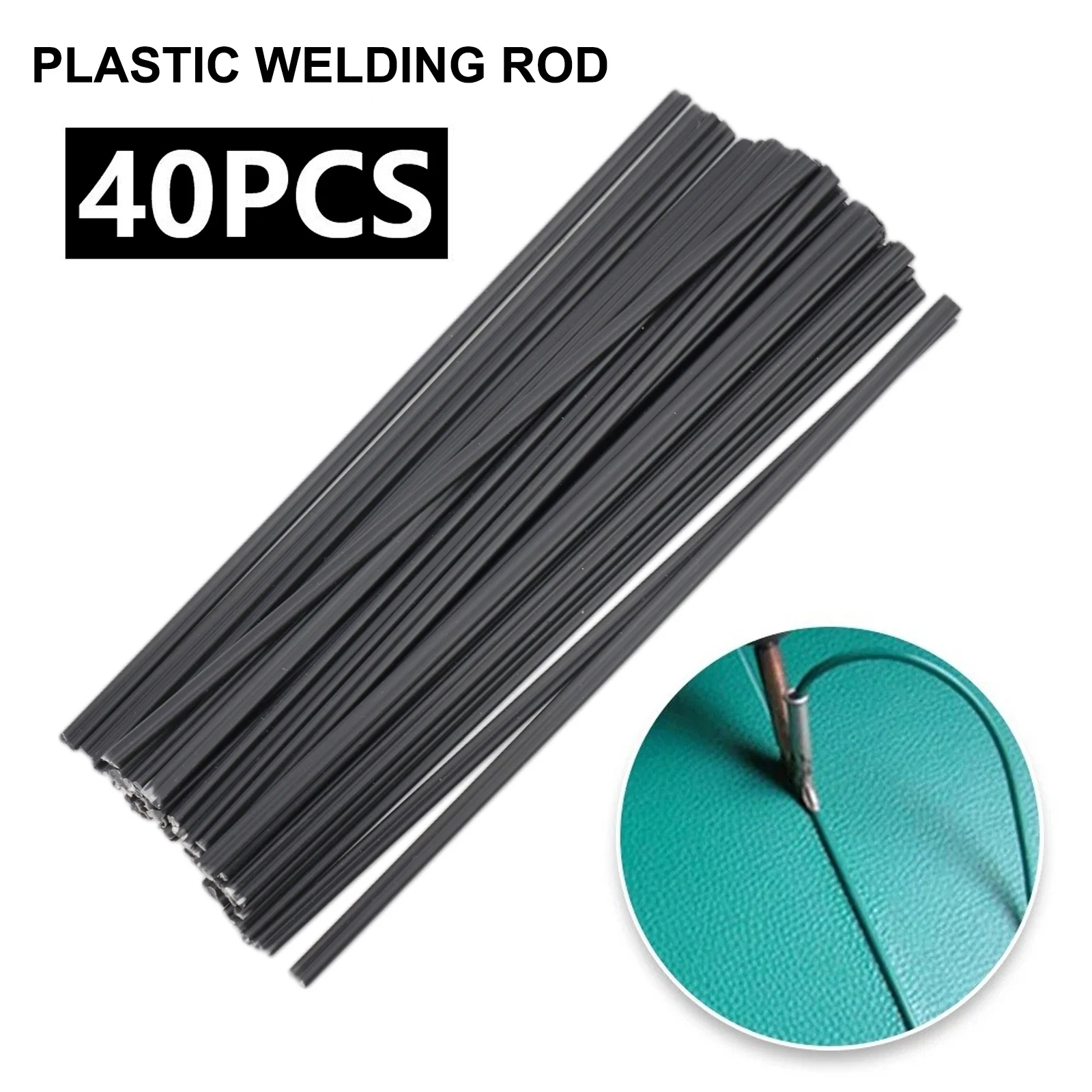 40pcs Black PP Welding Rods 200mm for Plastic Welding in For Car Bumper Repair Plastic Tank Assembly and PP Pipe Fabrication