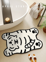Diatom mud animal bathroom floor mat quick drying leave-in carpet shower room door absorbent door mat
