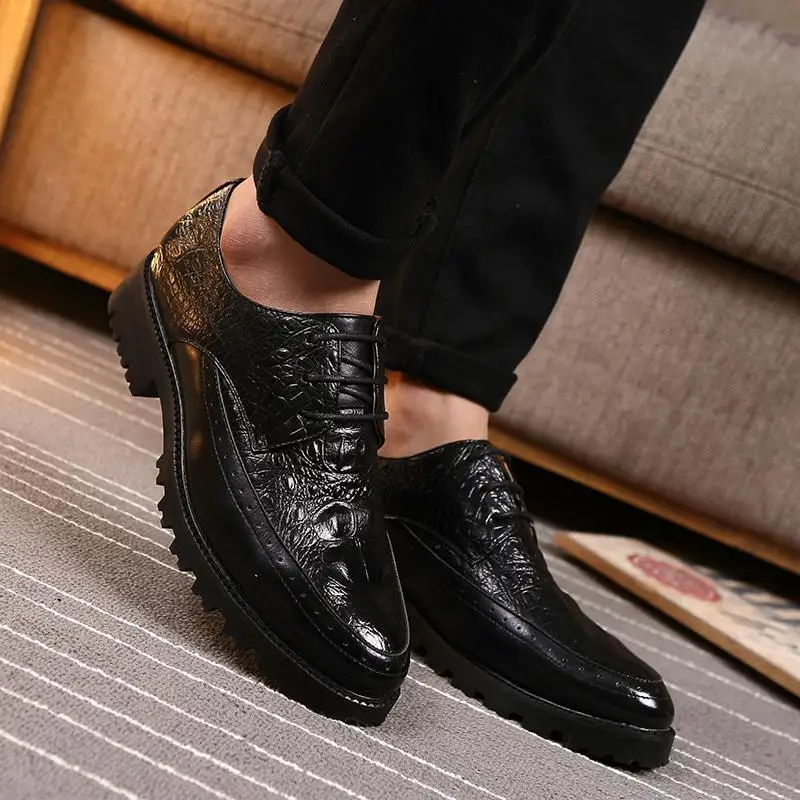 Luxury Men's Leather Shoes High Quality Men's Formal Wear Shoes Oxford Pointed Toe Wedding Work Shoes