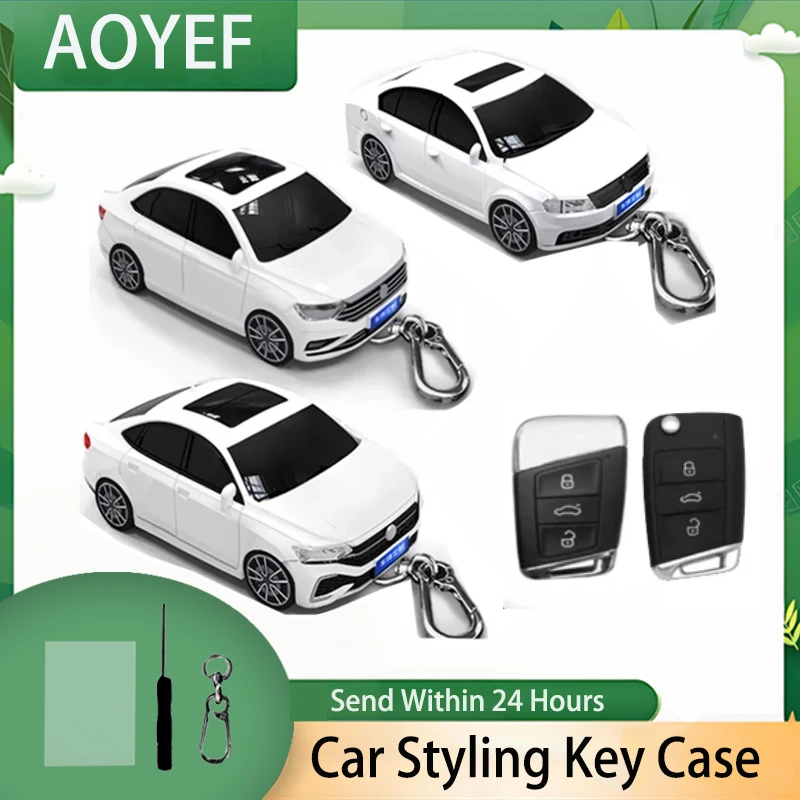 2024 Car Styling Key Case for VW Volkswagen Golf 7 MK7 Tiguan MK2 for SEAT Ateca Leon FR 2 Ibiza for Skoda Octavia Key Cover Fob