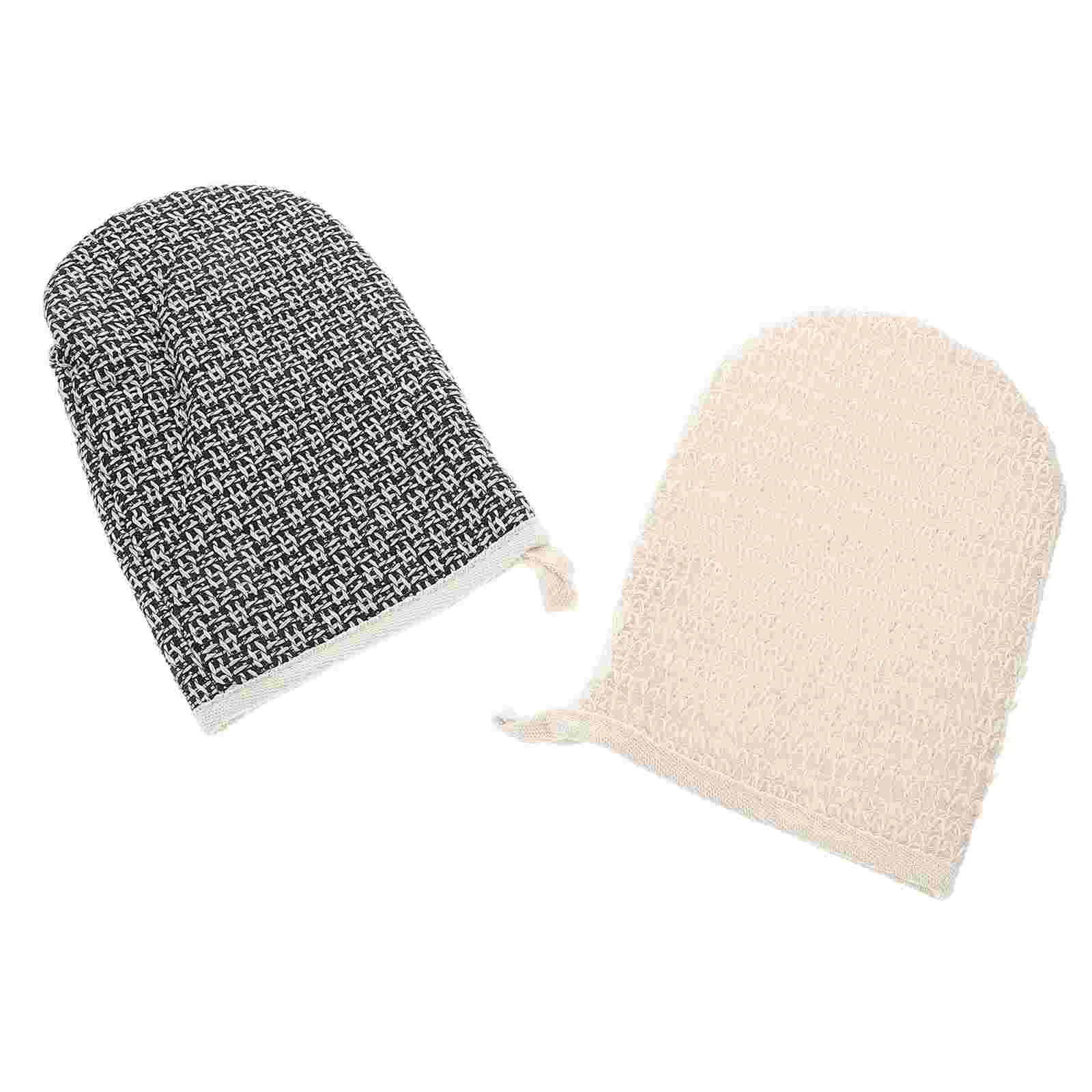 2 Pcs Double Sided Sisal Washcloth Bath Towel Shower Mitten Exfoliator Deep Cleansing Massage Glove Body Scrubber For All Types