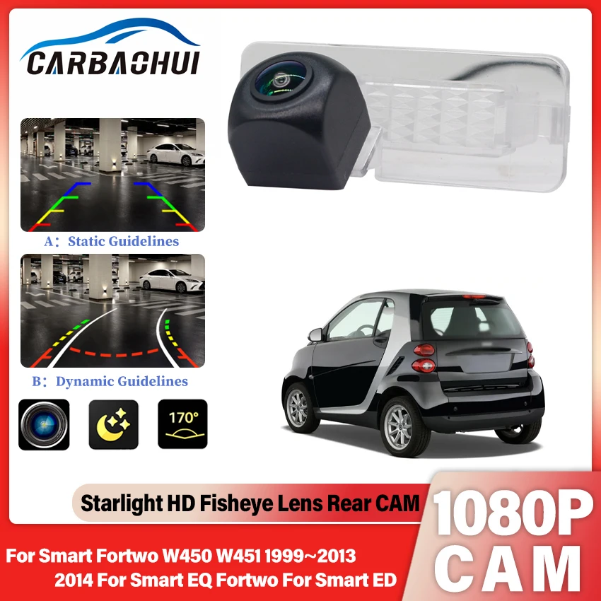 CCD HD Fisheye RearView Camera For Smart EQ Fortwo For Smart ED For Smart Fortwo W450 W451 1999~2014 Car Reverse Parking Monitor