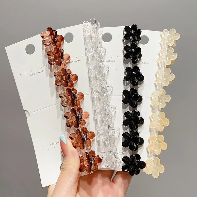 Mini pinzas para el pelo para mujer y niña, pasadores de plástico negro, marrón claro, accesorios para la cabeza