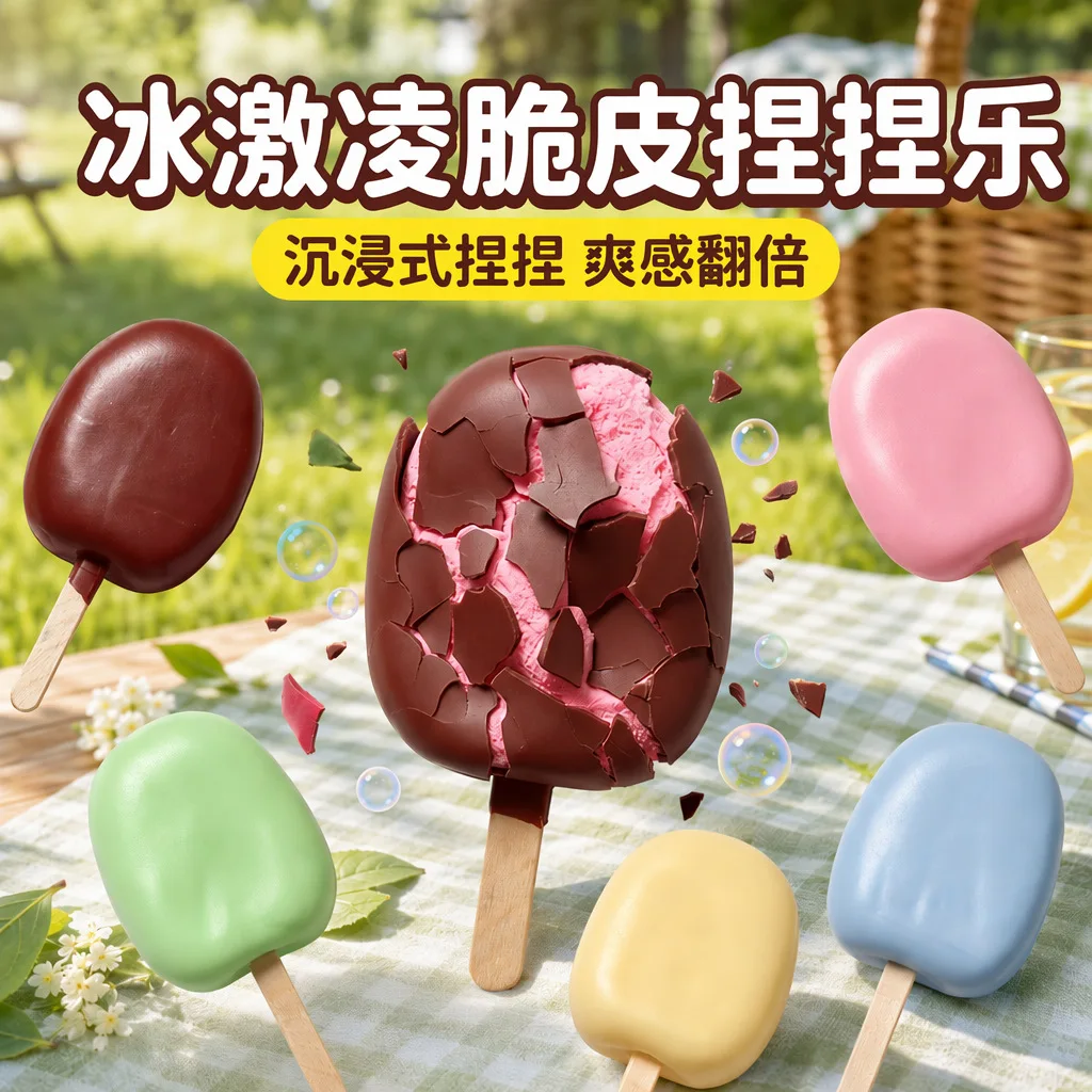 Crispy Wax‑Skin Popsicle Squishy, ASMR Crunch Squeeze Fidget Stress Relief Toy