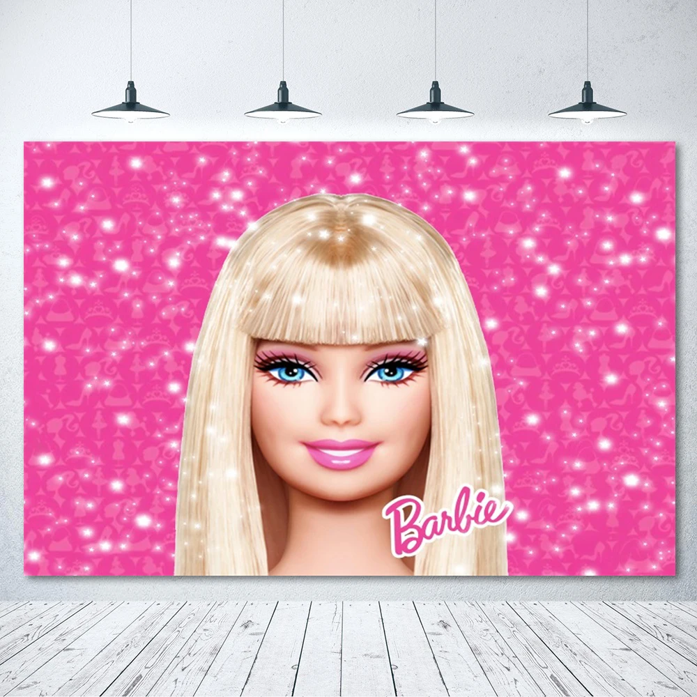 Princess Barbie Birthday Decoration Backdrop Photo Background For Photography Baby Shower Girl Dancing Party Props Photozon