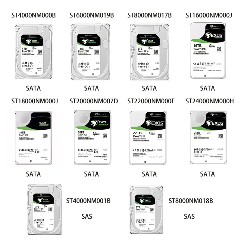 High Capacity Internal 3.5 Inch SAS Sata 4TB 6TB 8TB 10TB 16TB 18TB 20TB 22TB 24TB Desktop External HDD Hard Drive Disk