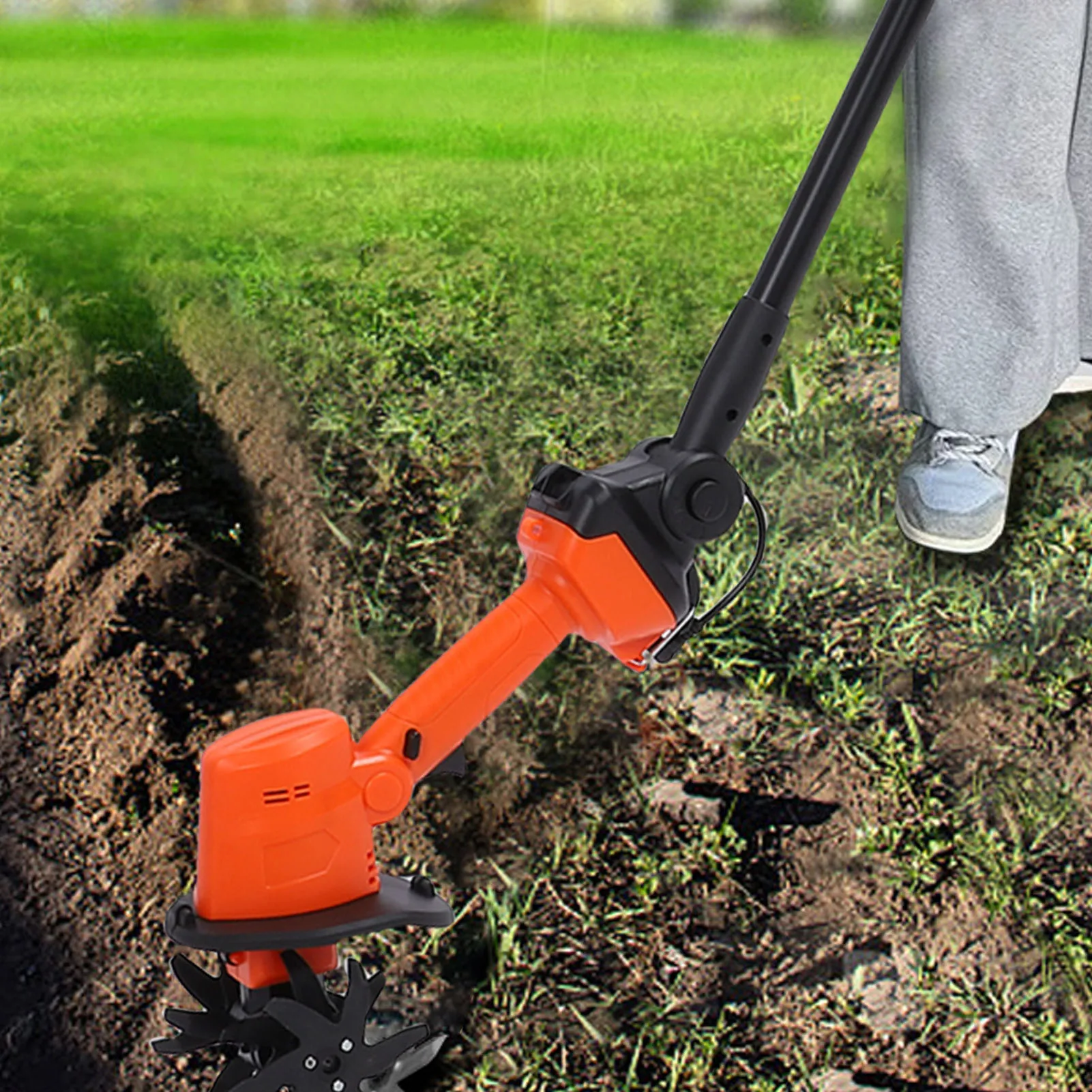 

Мини-электрическая румпель 1500 мАч, литиевая батарея, эргономичная ручка, беспроводной культиватор, регулируемое вспомогательное колесо для пробуждения теплицы