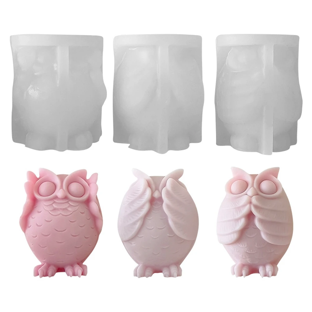 Owl Aromatherapy Candle Silicone Mold 3D Animal Handmade Soap DIY Silicone Mold Scented Making Tools 3D DIY Handmade Fragrance