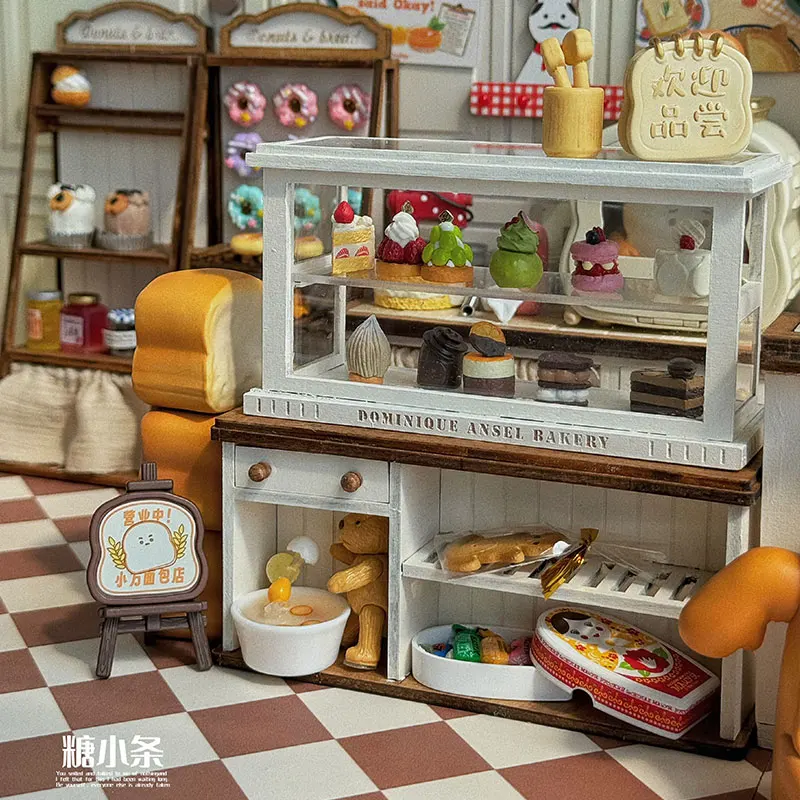 1/12 Vintage ครีมเฟอร์นิเจอร์ (Ready/Diy) ตุ๊กตามินิตารางจอแสดงผลตู้ยิง Prop Bjd ร้านกาแฟฉากตกแต่ง