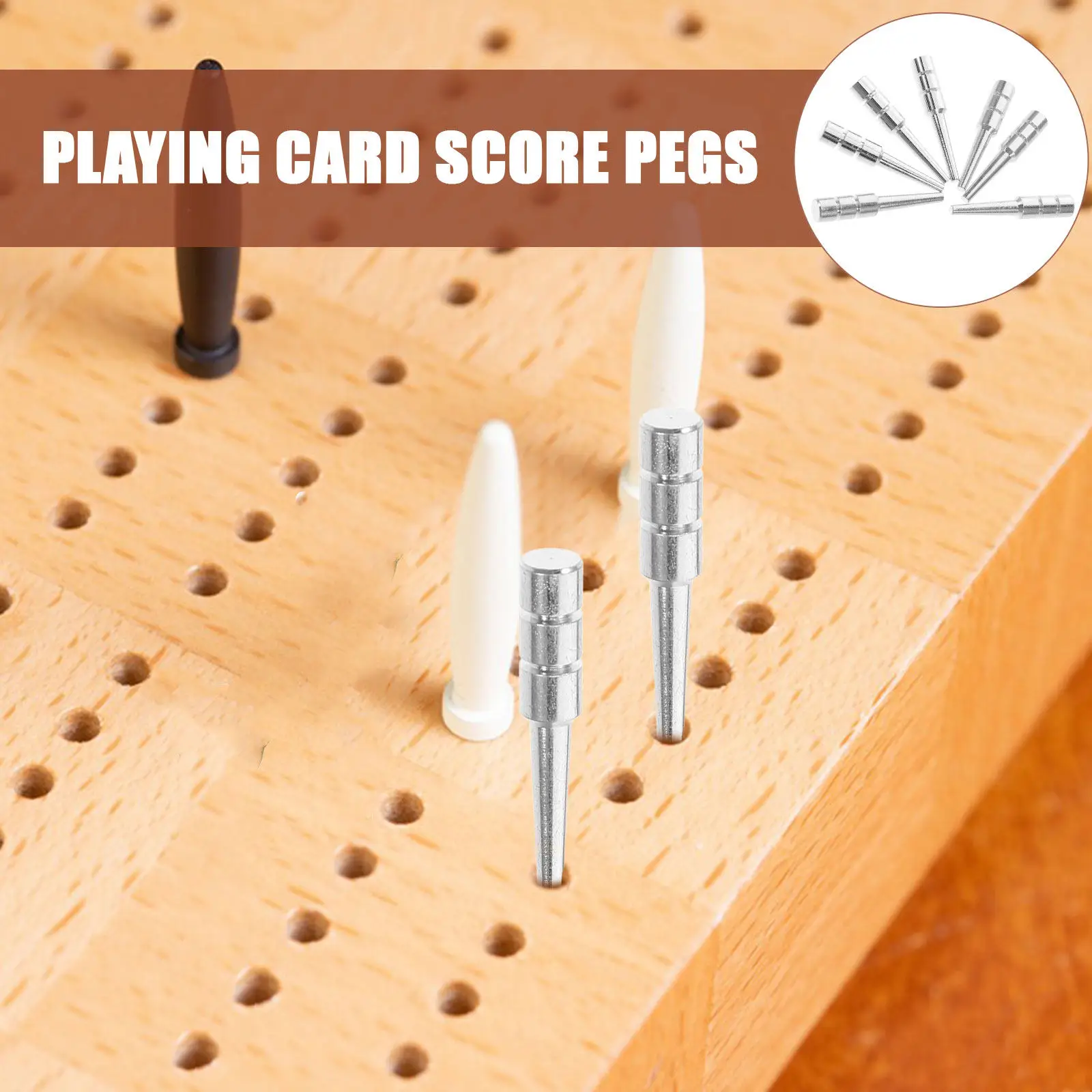 10Pcs Unique Metal Game Scoring Pegs for Cribbage Board Tabletop Games Convenient Hole- Pegs Indoor Use
