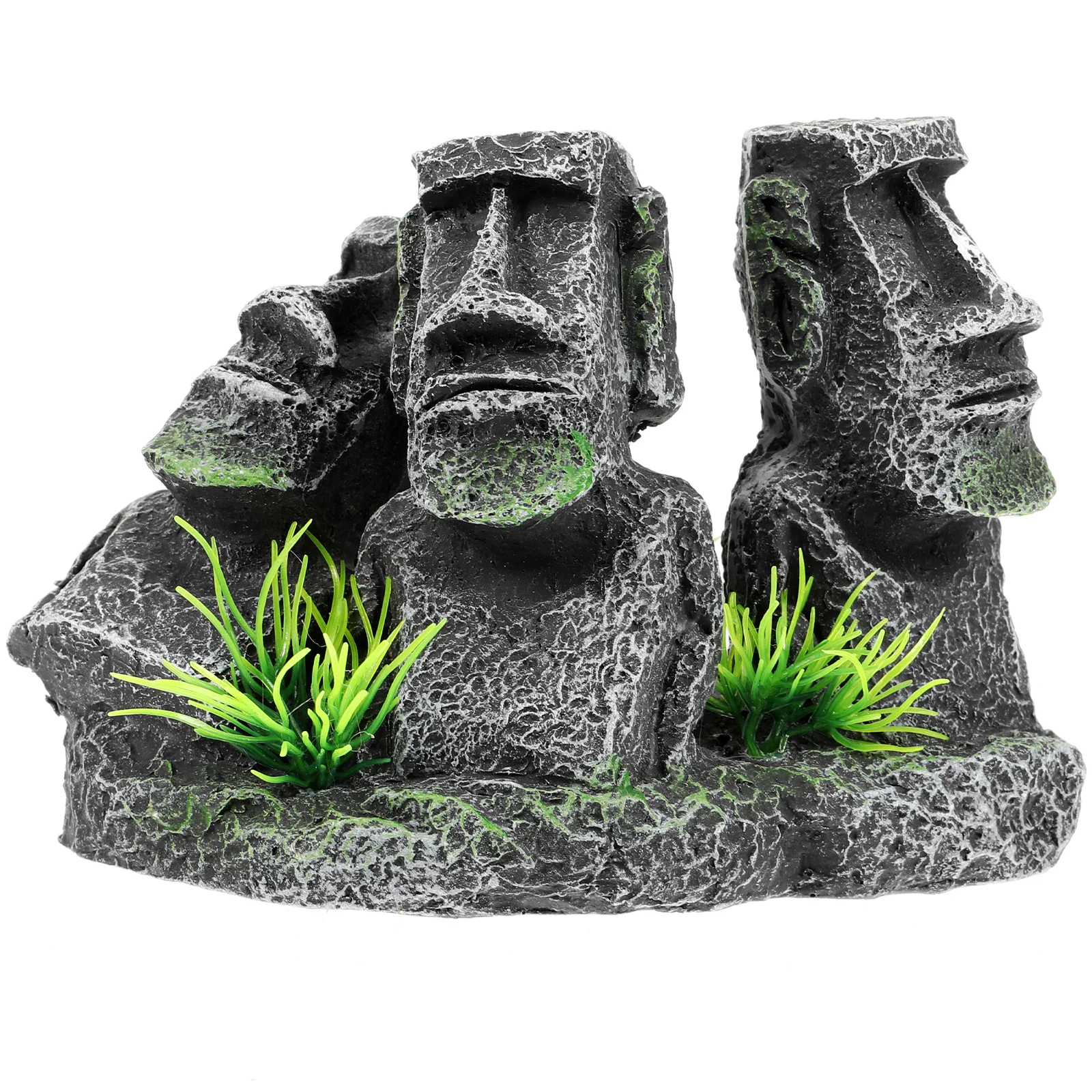 

Stone Statue Aquarium Ornaments Fish Tank Moai Decorations for Betta Accessories Accessory Medium Resin Turtle