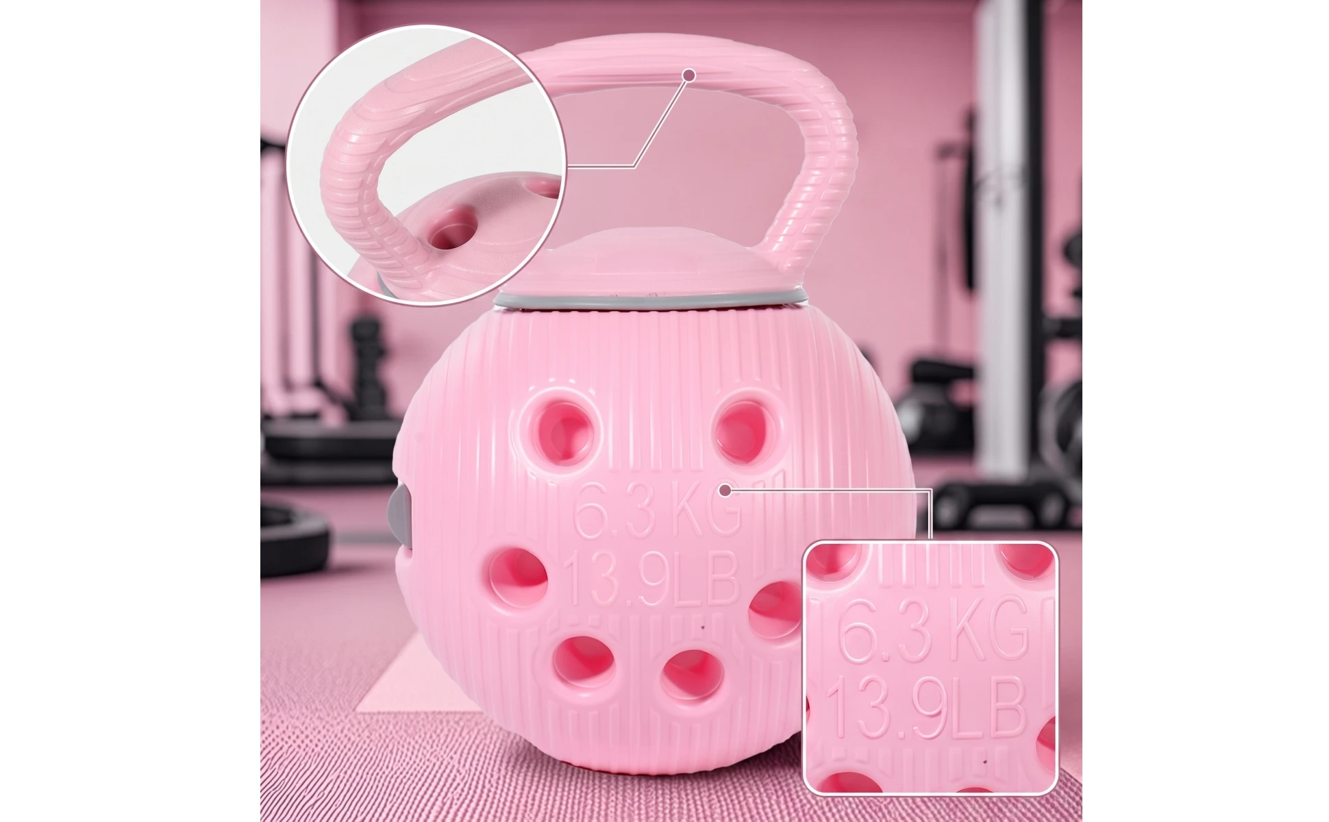 Multi-Handhold Kettlebell Hollow Kettlebell with Grip Openings Training Weight Comfortable Odorless for Fitness Enthusiasts