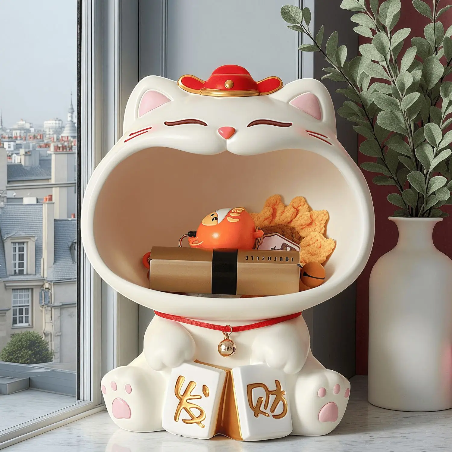 Entryway Decor Key Storage Lucky Cat Living Room Home Decoration Housewarming New Home