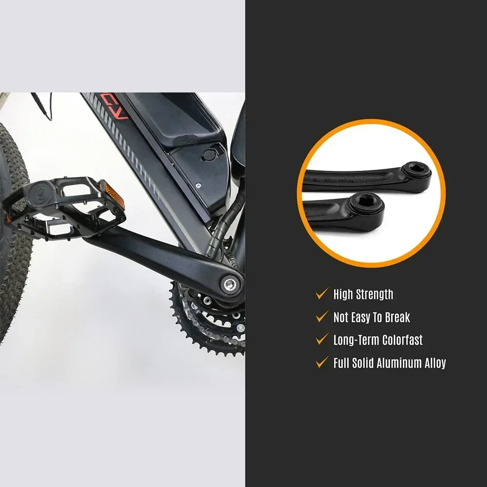 1 par de manivela de bicicleta de 170mm para bicicleta eléctrica MTB, manivela de agujero cuadrado para bicicleta izquierda y derecha de 170MM para Bafang