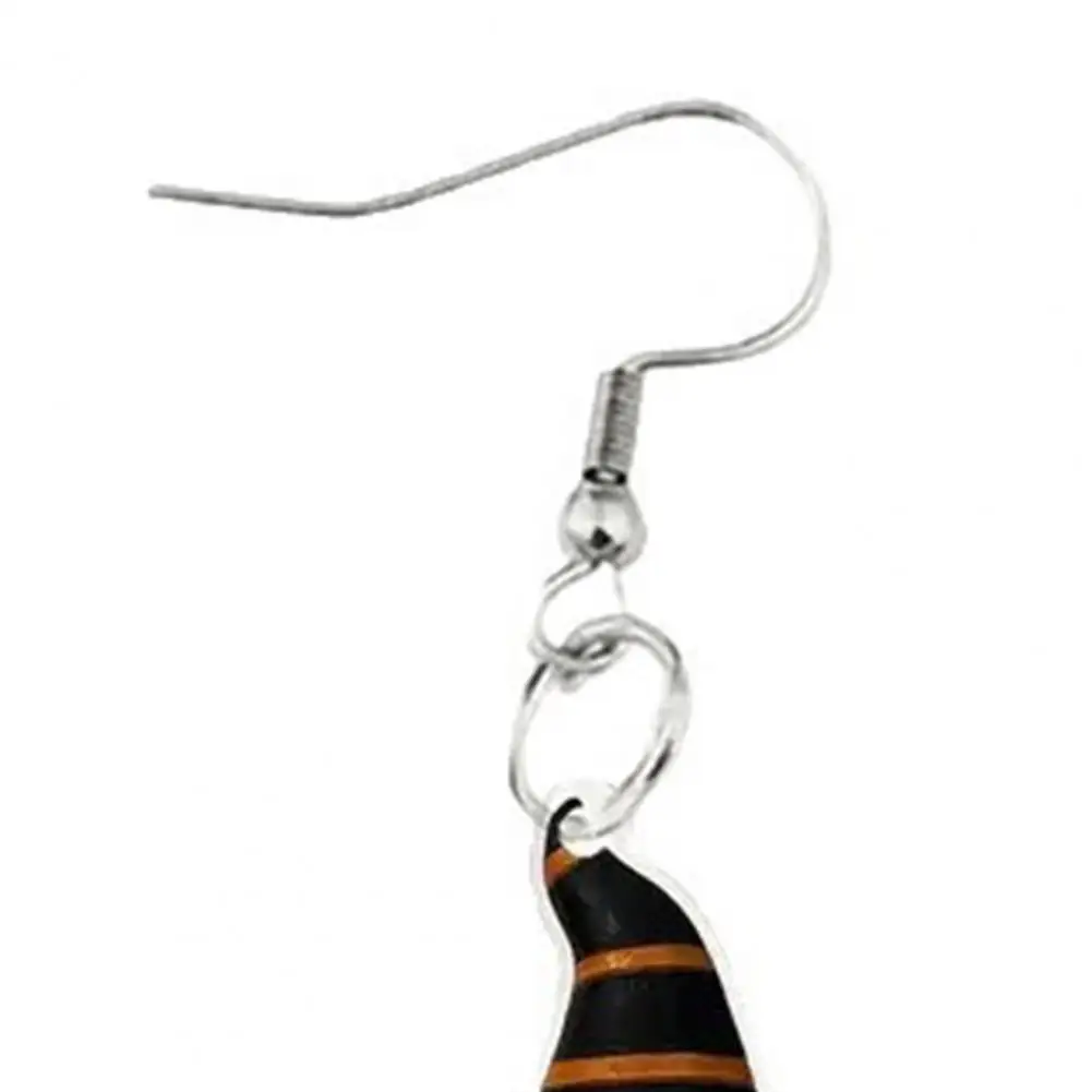 Smooth Edge Earrings Ghost Pumpkin Earrings Cute Ghost Earrings with Pumpkin Hat Halloween Drop for Women Lightweight Acrylic