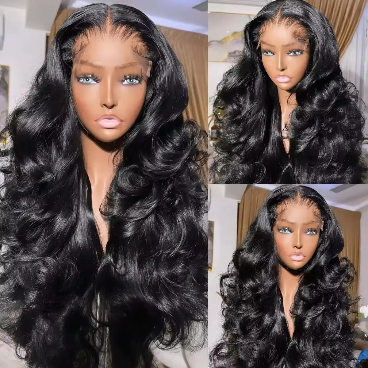 13x4 13x6 Hd Lace Frontal Wig Body Wave Transparent Lace Front Human Hair Wigs PrePlucked Water Wave Lace Front Wig For Women