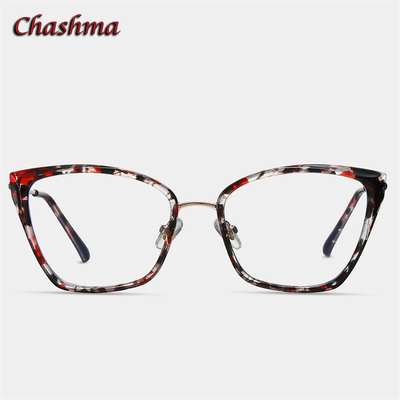 Chashma Women Cat Eye Glasses Frame TR 90 Light Weight Flexible Eyewear for Optical Prescription Lenses Lady Spectacle