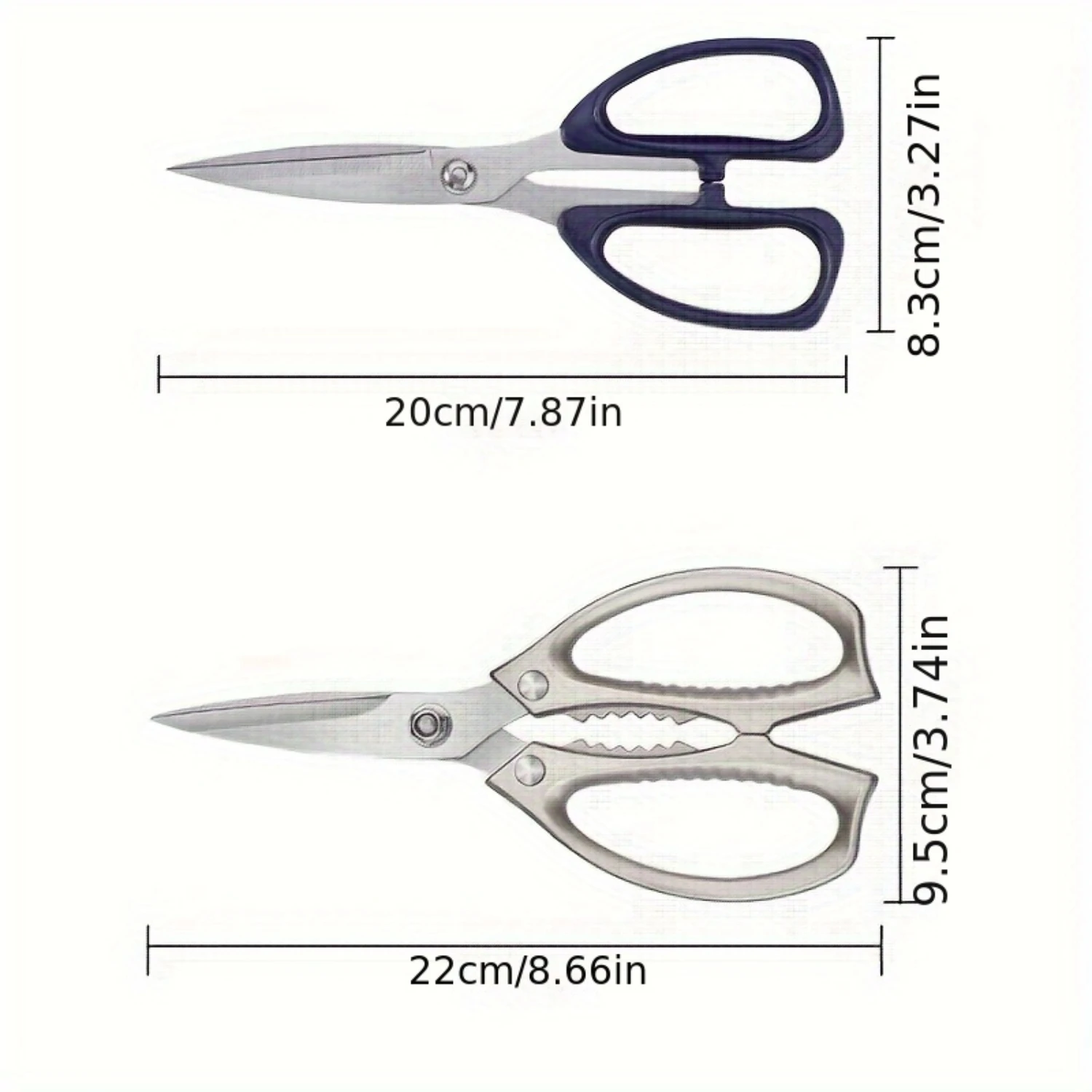 

High Hardness Restaurant Kitchen Scissors, Sharp Multi-purpose Cooking Scissors, Food Stainless Steel Kitchen Shears, It Can Qui