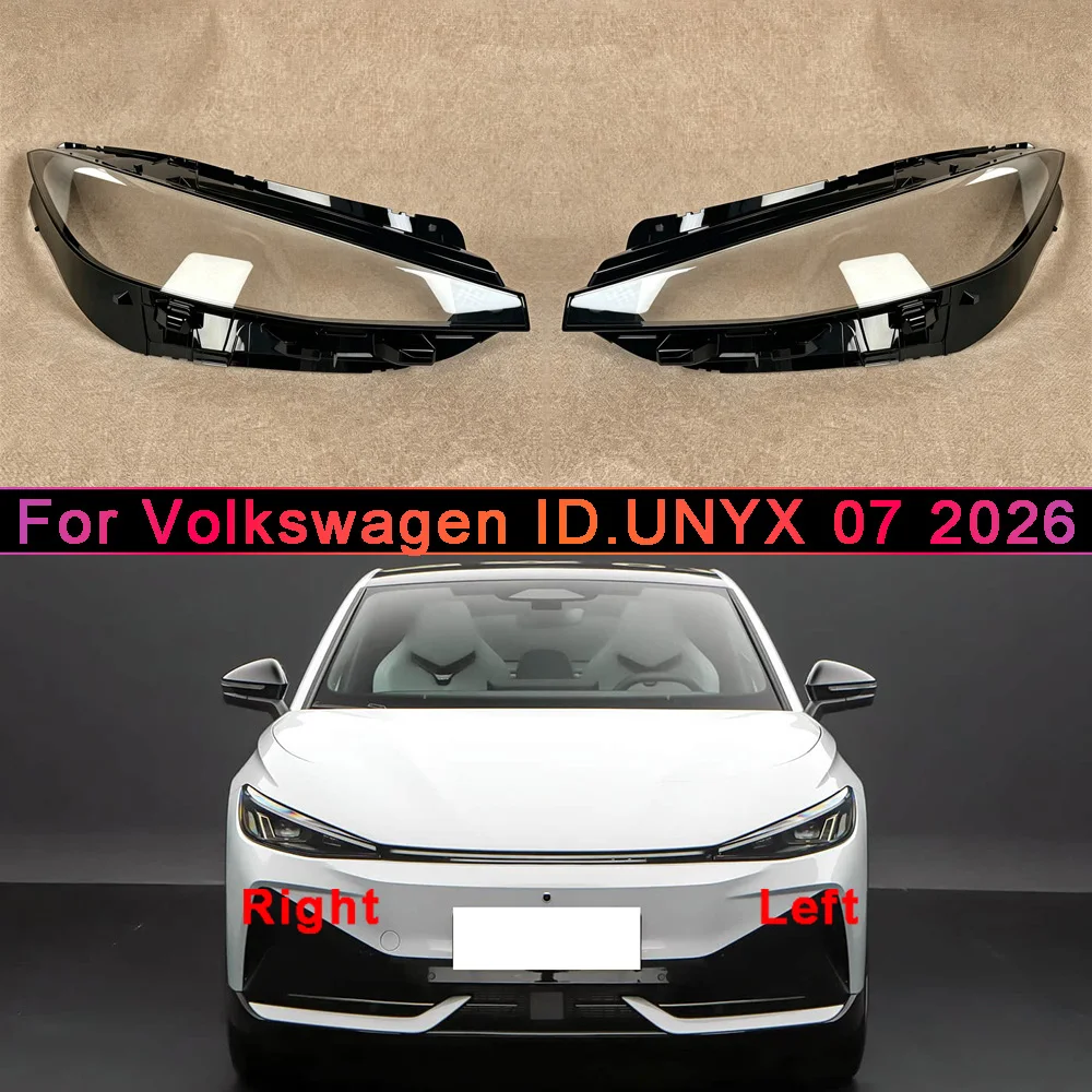 Für Volkswagen ID.UNYX 07 2026 Vordere Scheinwerferabdeckung Transparenter Lampenschirm Scheinwerfergehäuse Plexiglas Ersatz für Original-Lampenschirm