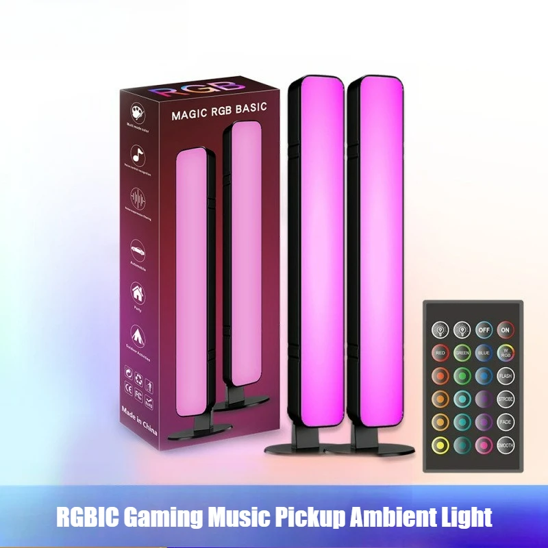 RGBIC Music Pickup Ambient Light, Gaming Desktop Bedroom Atmosphere Lamp, Remote Control, Vertical & Horizontal Placement