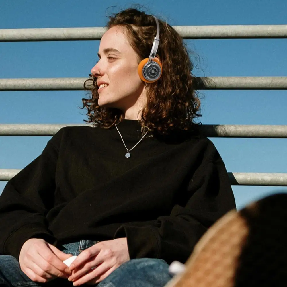 

Original Bluetooth6.0 Wireless Headphones Retro Long Battery Metal Sci-fi Gaming Headset Rotating Tuning Transparent Headphones