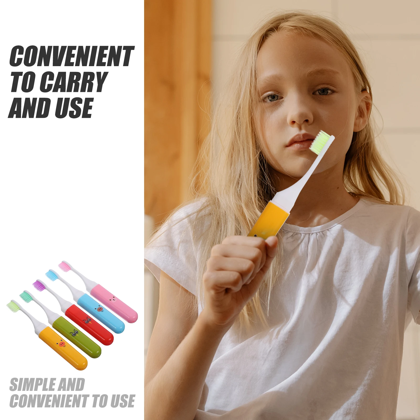 

5pcs Foldable Toothbrush Travel Kids Portable Mini Soft Bristles Plastic Professional Cleaning Camping Supplies