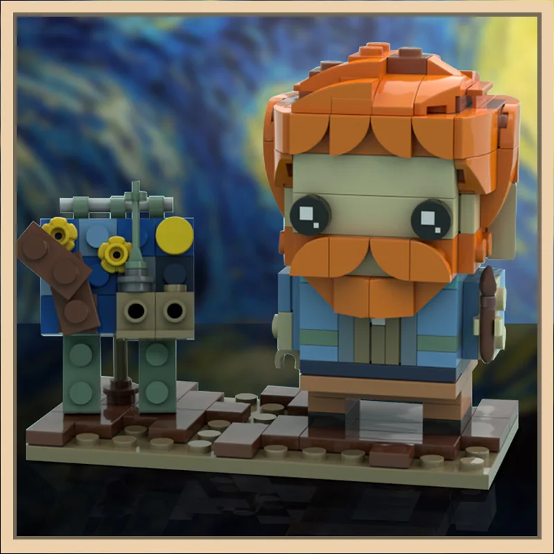 

Moc-74161 Brickheadz строительные блоки Ван Гог анимация киноигра модель персонажа креативный подарок набор строительных блоков