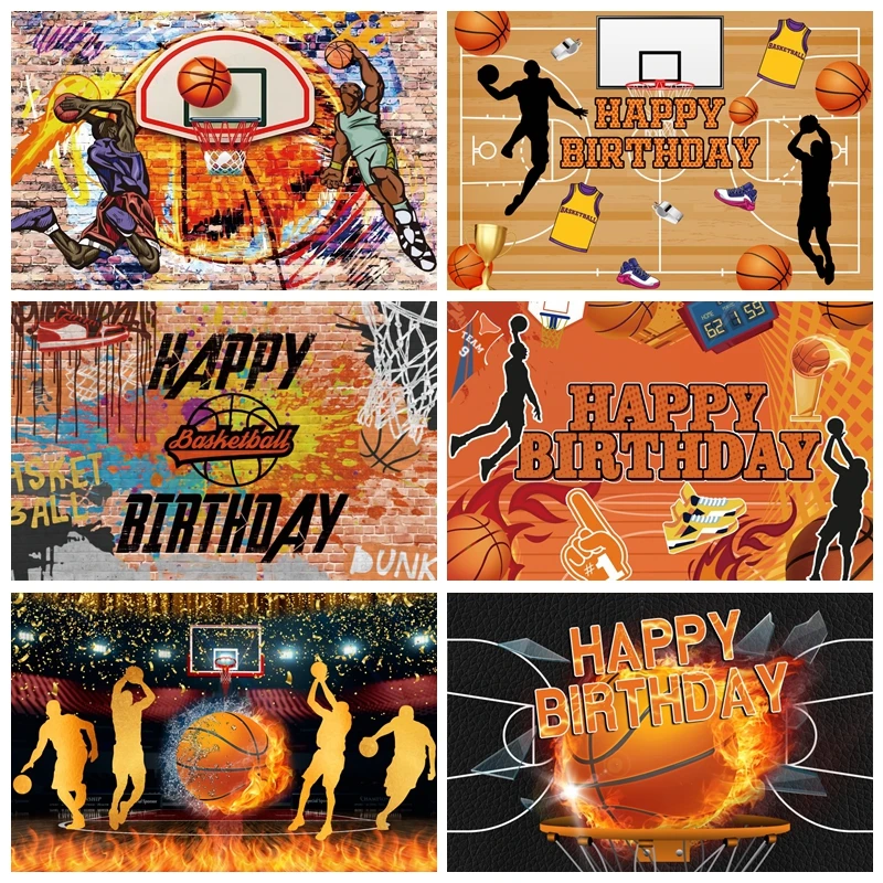 Basketball Field Stadium Boy Birthday Party Decor Background Photography Sports Game Theme Backdrop Portrait Photographic Props