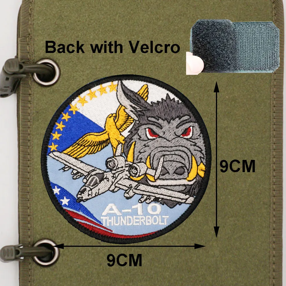 A-10 THUNDERBOLT ,high quality military tactical embroidery patches, labels, badges, with hooks,customizable