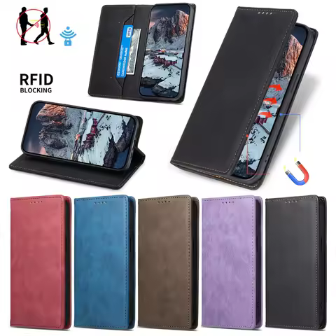 Anti-theft Brush Wallet Case for Samsung Galaxy S23 Ultra S22 Plus S21 FE S20 Lite S10 Plus A14 A23 A24 A25 A33 5G Leather Cover