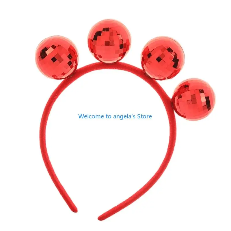 X4YC 1970s خمر ديسكو ملابس ديسكو الكرة عقال سباركلي إكسسوارات الشعر ديسكو الكرة عقال هيرباند للأطفال هدايا