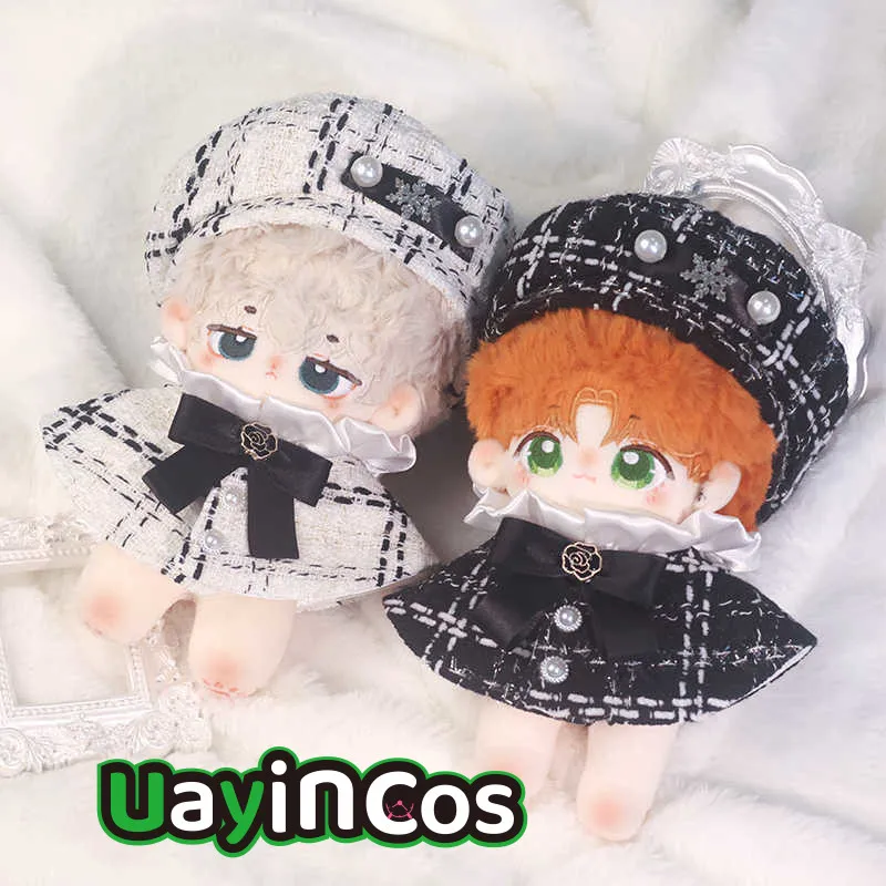 15cm Doll Clothes Fragrant Beret Little fragrant Wind  Elegant Socialite Suit Stuffed Plush Doll Accessories Anime Toy  Kids Gif